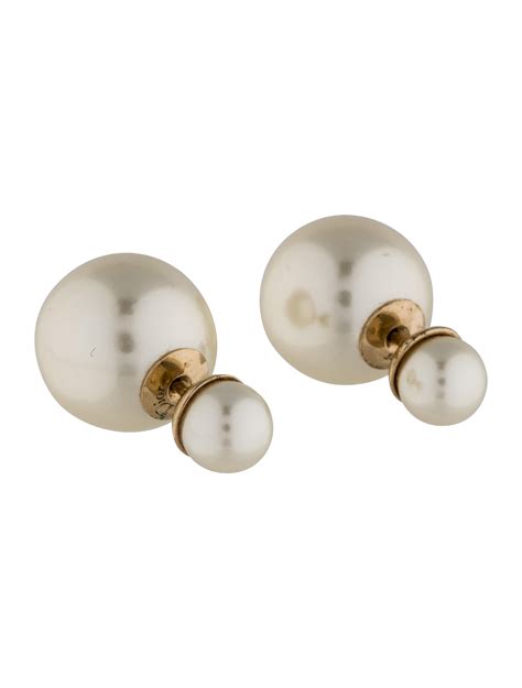 christian dior double pearl earrings.